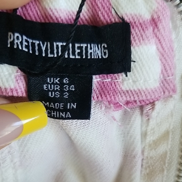 Chic Pink Checkered Strapless Mini Dress Size 2 NWT - Picture 5 of 6